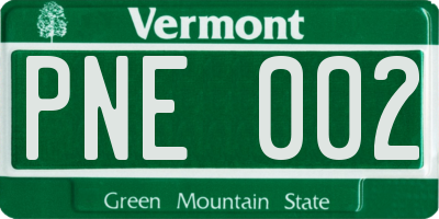 VT license plate PNE002