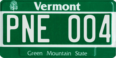 VT license plate PNE004