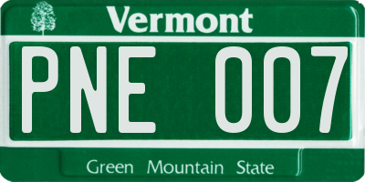 VT license plate PNE007