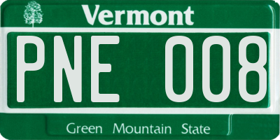 VT license plate PNE008