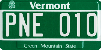 VT license plate PNE010