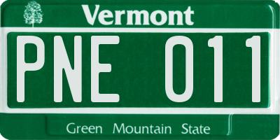 VT license plate PNE011