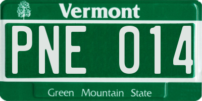 VT license plate PNE014