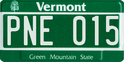 VT license plate PNE015