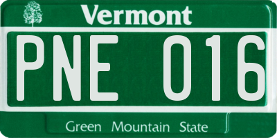 VT license plate PNE016