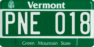 VT license plate PNE018