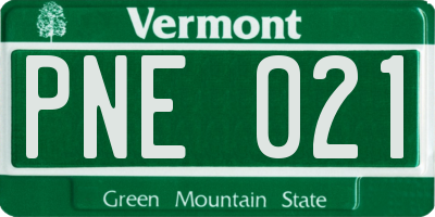 VT license plate PNE021