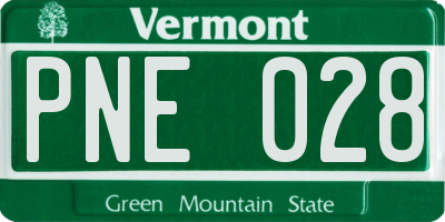 VT license plate PNE028