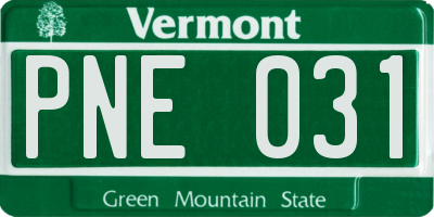 VT license plate PNE031