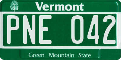 VT license plate PNE042