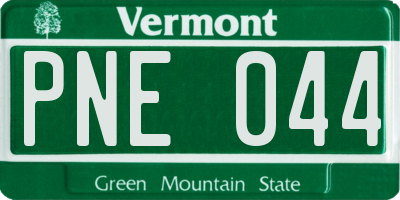 VT license plate PNE044