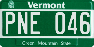 VT license plate PNE046