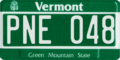 VT license plate PNE048