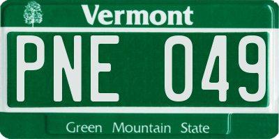 VT license plate PNE049
