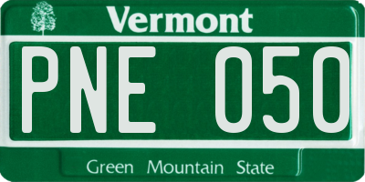 VT license plate PNE050