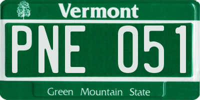 VT license plate PNE051