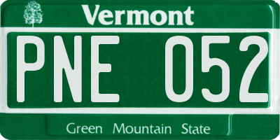 VT license plate PNE052