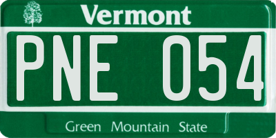 VT license plate PNE054