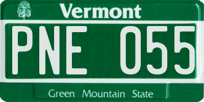 VT license plate PNE055