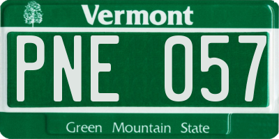 VT license plate PNE057