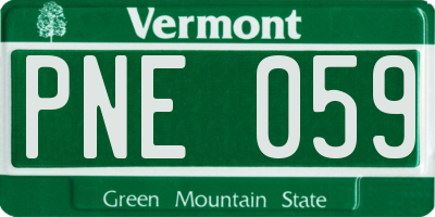 VT license plate PNE059