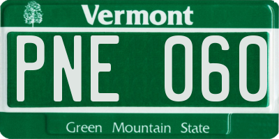 VT license plate PNE060
