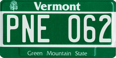 VT license plate PNE062