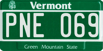 VT license plate PNE069