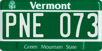 VT license plate PNE073