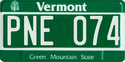 VT license plate PNE074