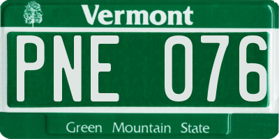 VT license plate PNE076