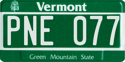 VT license plate PNE077