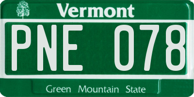 VT license plate PNE078