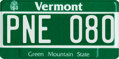 VT license plate PNE080