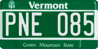 VT license plate PNE085