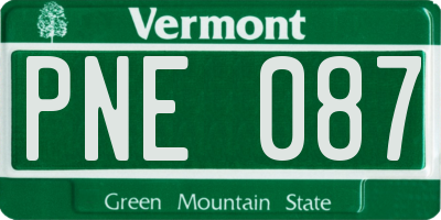 VT license plate PNE087