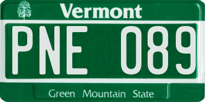 VT license plate PNE089