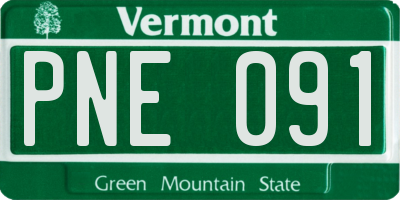 VT license plate PNE091