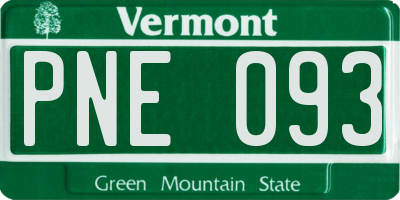 VT license plate PNE093
