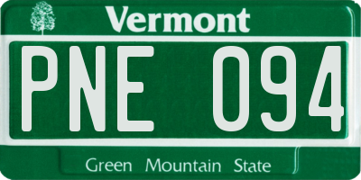 VT license plate PNE094