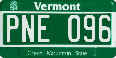 VT license plate PNE096