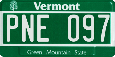 VT license plate PNE097