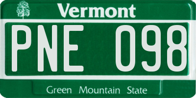 VT license plate PNE098