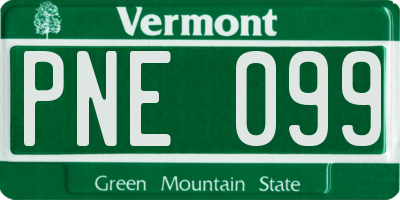 VT license plate PNE099