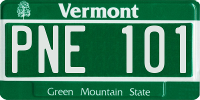VT license plate PNE101