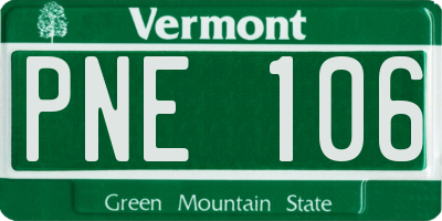 VT license plate PNE106