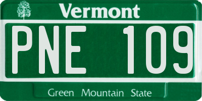 VT license plate PNE109