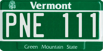 VT license plate PNE111