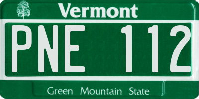 VT license plate PNE112