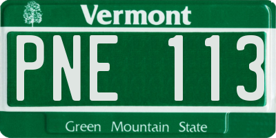 VT license plate PNE113